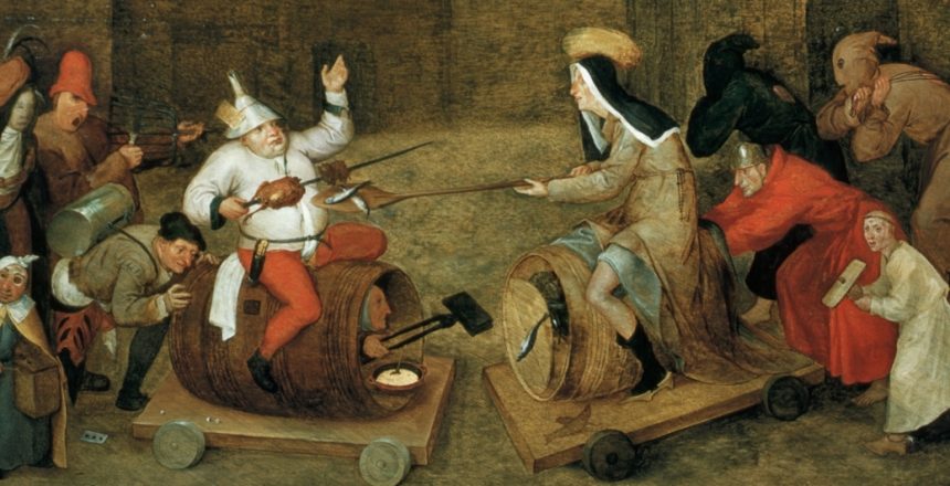 Et meget typisk motiv fra 1500-tallet - kampen mellem karneval og faste.